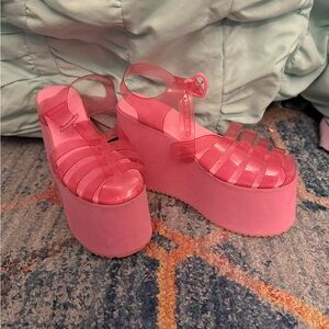 Dolls Kill Pink Platform Sandals
